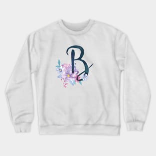 Floral Monogram B Pretty Lilac Bouquet Crewneck Sweatshirt